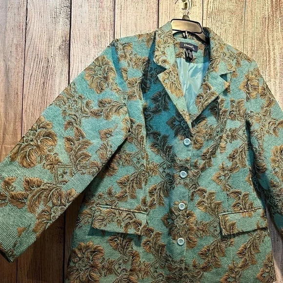 Denim & Co Floral Jacket 1X - Picture 9 of 11